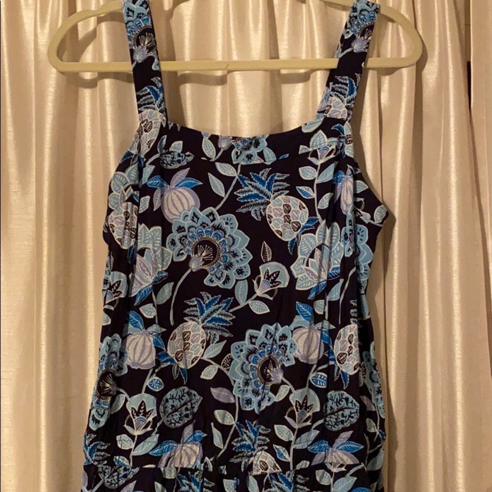 Loft Pineapple Dream Cropped Jumpsuit size: 8